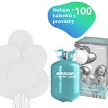 Helium set a bílé balónky 100 kusů