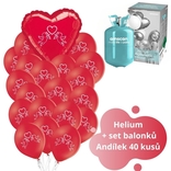 Helium sada velká - červené balónky Andílek jako ideální valentýnská dekorace