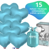 Helium set IBREX srdce modré 15 ks - balónky s dobou létání 30 dní