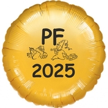 Silvestrovský balónek PF 2025 zlatý kruh